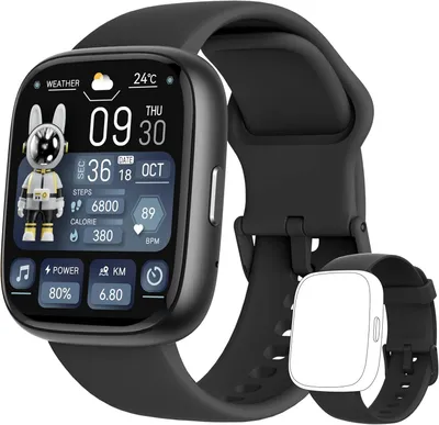 LODIMEKE 44mm Smartwatch Herren Damen 1.43 Zoll AMOLED Display Bluetooth Anruf Fitness Uhr Herzfrequenz SpO2 IP68 Wasserdicht Edelstahl Armband