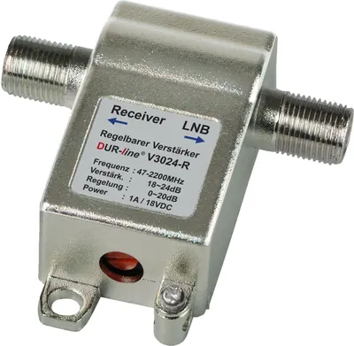 Zdjęcie produktu dla DUR-line V3024-R regulowany mini wzmacniacz liniowy SAT / DVB-T do 24dB
