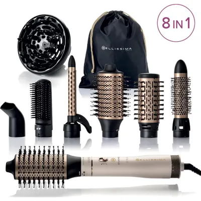 Obrázek produktu pro Bellissima Air Wonder 8 in 1, Kartáč na horký vzduch, Teplé, Mokré vlasy, Zlato, Bílá, Keramický, Plast, Poutko k zavěšení