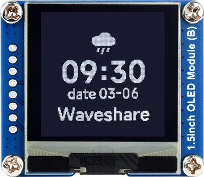 Produktbild von WaveShare 1.5inch OLED Display Module 128×128 SPI I2C White on Black Display