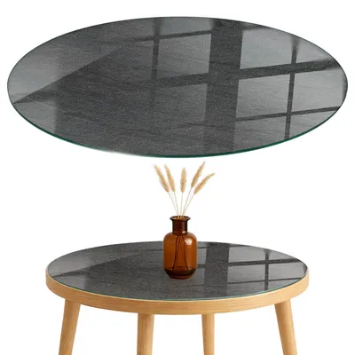 Produktbild von Glasplatte Tisch – Esstischplatte Glas – Tischplatte Glas – Glasarbeitsplatte Tisch – Glasplatte Esstisch – Pflegeleicht – Witterungsbeständig – fi80 cm – Natürliche Steinstruktur