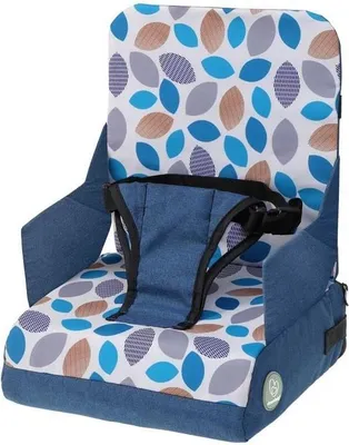 Obrázek produktu pro Přenosná dětská židlička, DREAMBABY Grab N Go, design listů, modrá, cestovní židlička, 3bodový bezpečnostní pás