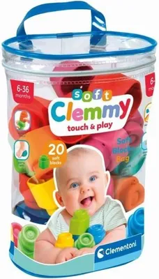 Image de Clemmy Baby Cubes Souples, 20 Pièces, Coloré, À Partir de 9 Mois, Sac Souple