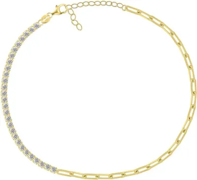 Produktbild von Funkelndes vergoldetes Armband mit Zirkonen BRC68Y