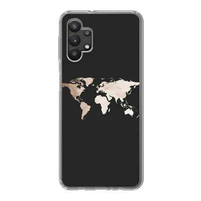 Produktbild von MuchoWow® Handyhülle Schutzhülle Hülle für Samsung Galaxy A32 5G Weltkarte - Leder - Schwarz Silikon Softcase Handy Hülle - Softcase