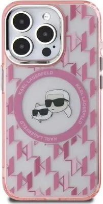 Zdjęcie produktu dla Karl Lagerfeld KLHMP16XHMCKMHP Apple iPhone 16 Pro Max IML Monogram Karl&Choupette Head MagSafe różowy