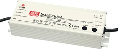Produktbild von MEANWELL HLG-80H-12A, AC-DC LED-Installationsnetzteil, Metallgehäuse, IP65 60W 12V 5A CV+CC