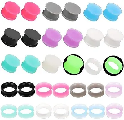 Image de Bouchons d'oreille en silicone, 3 mm - 16 pièces - Lumineux - Sûrs - Tendance - Piercing