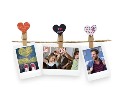 Produktbild von Fujifilm Instax Design Clips 10er Set Motiv Herz mit Magnet