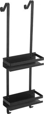 Produktbild von Mipan Duschregal Schwarz Edelstahl mit 2 Körben (74x25x10.2 cm und 40.5x23x6.7 cm) und Seifenkorb, 1,68 kg