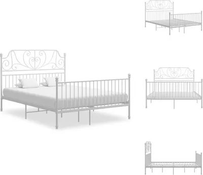 Produktbild von vidaXL Bettgestell Weiß Metall 140x200 cm -  Betten & Bettgestelle