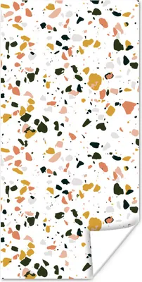 Produktbild von MuchoWow® Poster Orange - Schwarz - Terrazzo 20x40 cm - Plakat - Foto
