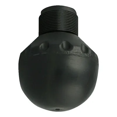 A black replacement plug for a pogo stick with a threaded connection.