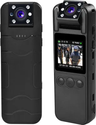Image de Caméra corporelle 1080p avec vision nocturne IR, orientable à 180°, 64 Go, audio et vidéo