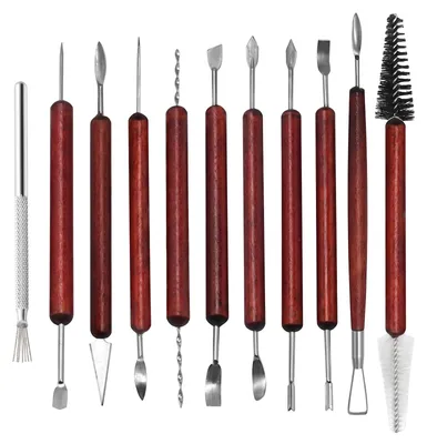 11-teiliges Holz-Modellierwerkzeug-Set für Ton und Keramik