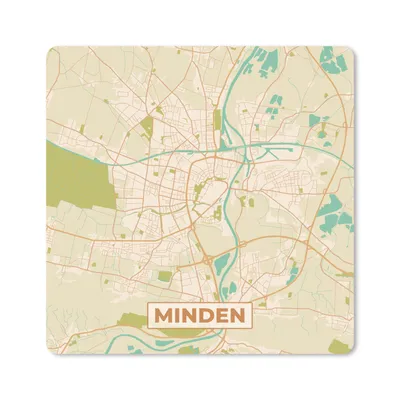 Produktbild von MuchoWow® Mauspad Mousepad Minden - Karte - Stadtplan - Vintage 30x30 cm - Mousepads - Maus Mat - Pad - Mausunterlage - Gaming