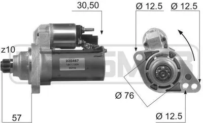Produktbild von ERA 220467A Starter Anlasser 1,1kW für VW GOLF VI (5K1) 12V