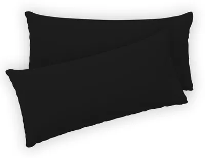Zdjęcie produktu dla Twinzen - Poszewka na poduszkę 40 x 80 cm - zestaw 2 sztuki - 100% bawełna - czarna