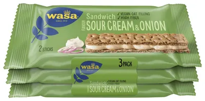 Image de Wasa Sandwich Knäcke Crème aigre et oignon Crème aigre et oignons 90g