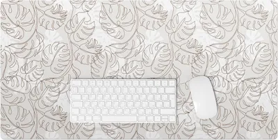 Produktbild von Monstera Hinterlässt Ein Nahtloses Muster – Schreibtischunterlage – Rutschfeste Tischunterlage – Schreibtischmatte für Büro & Zuhause – Schreibunterlage – Mauspad – Tischmatte – 90 x 45 cm