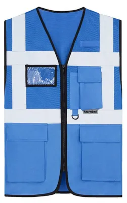 Imagen del producto de Korntex - Chaleco de alta visibilidad "Atenas", multifuncional, unisex, para hombre/mujer, modelo LT5956 (talla XL) (azul)