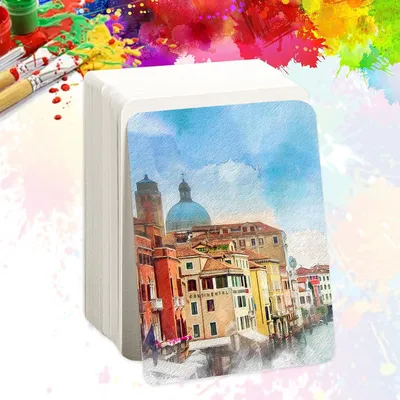 Productafbeelding van Aquarelpapier, 40 vellen, wit aquarelpapier, aquarelpapier, 300 g katoen, aquarelvellen voor schilderen, handschrift- en kunstprojecten, 15 x 10 cm