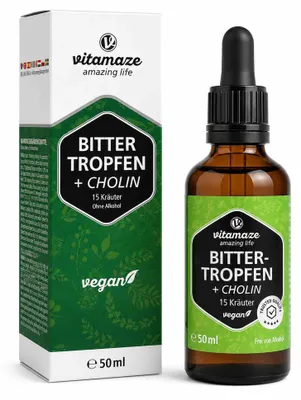 Obrázok produktu pre Horké kvapky 15 bylín + cholín bez alkoholu 50 ml