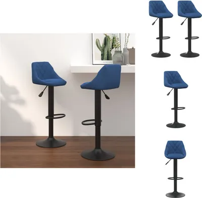 Produktbild von vidaXL Barhocker 2 Stk. Blau Samt -  Barhocker