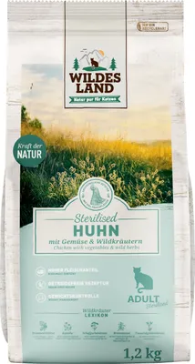 Produktbild von Wildes Land Huhn Sterilised 1,2 Kg Trockenfutter für Katzen