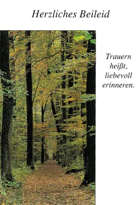 Produktbild von Trauer – Beileid - Kondolenzkarte im Format 11,5 x 17 cm mit