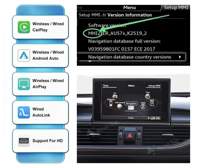 Obrázek produktu pro Bezdrátový modul CarPlay, kompatibilní s modely Audi A6 a A7, podpora digitálních mediálních formátů, 16–18 MHI2