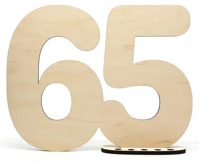 Immagine prodotto di Libro degli ospiti in legno con il numero 65, ideale per decorazioni di compleanno