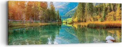 Produktbild von Bild auf Leinwand - Leinwandbild - Einteilig - Landschaft Berge Morgendämmerung - 90x30cm - Wand Bild - Wanddeko - Wandbilder - Leinwanddruck - Bilder - Wanddekoration - Leinwand bilder - AB90x30-4456