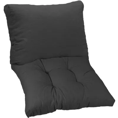 Produktbild von NYVI Loungekissen SmartLounge Set 1x Sitzkissen 80x80 cm und 1x Rückenkissen 80x40 cm Anthrazit - Wasserabweisende Auflagen für Indoor und Outdoor - Stuhlkissen für Rattanmöbel und Gartenmöbel