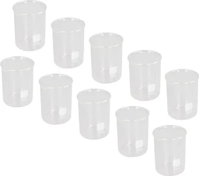 Zdjęcie produktu dla 10-częściowy szklany zlew naukowy o dużej pojemności 250 ml z przezroczystą skalą Zestaw narzędzi do eksperymentów