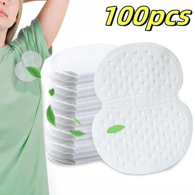 Produktbild von Schweißabsorbierende Achselpads - Einwegpads - 100 Stück - Polyester - Atmungsaktiv - Ultradünn - Hautfarben
