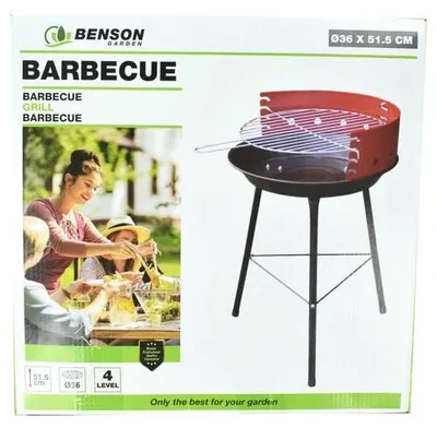 Produktbild von Standgrill H: 51,5 cm 36cm Grillrost mit 4 einstellbare Höhen und Windfangblech