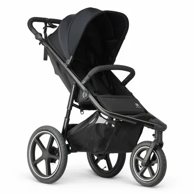 Produktbild von DERYAN Luxus Bolt Jogging Kinderwagen - Jogging Buggy - Runner - Inklusive Moskitonetz und Luftpumpe  - Schwarz