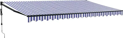 Produktbild von vidaXL Elektrische Markise mit Kurbel Blau und Weiß 5x3 m