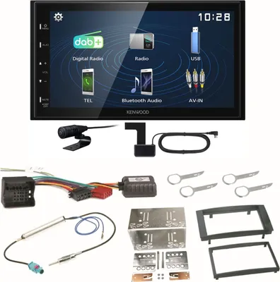 Produktbild von Kenwood DMX129DAB DAB+ Bluetooth USB Einbauset für T5 2003-2015 Multivan