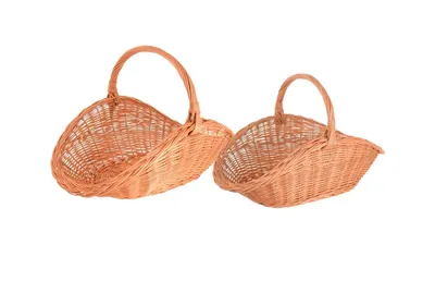 Produktbild von Set Kaminholzkorb aus Weide 65x35 cm Handgefertigte Holz- Dekokörbe mit Griff