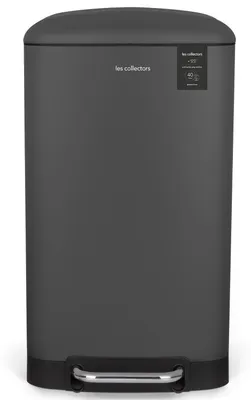 Obrázek produktu pro Kbelík na kuchyňský odpad s pedálem, objem 40 litrů, nerezová ocel, antracitová barva, tichý uzávěr