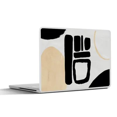 Produktbild von MuchoWow® Laptop Aufkleber Sticker Cover Kreis - Schwarz - Abstrakt 30x22 cm - Laptop-Sticker