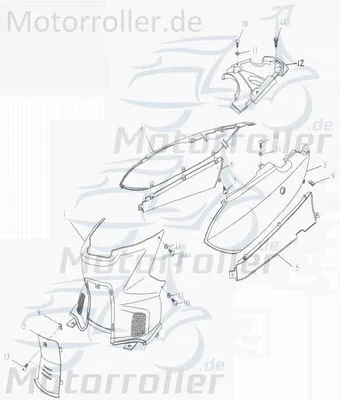 Produktbild von Adly Panther 50 Seitenleiste 50ccm 2Takt 83503-159-000 Motorroller.de Seitenteil Seitenverkleidung Seitenabdeckung Seiten-Verkleidung Seiten-leiste
