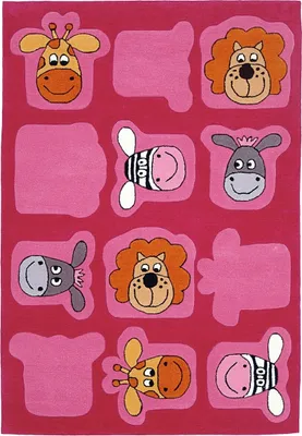 Produktbild von Wissenbach Kinderteppich Teppich Lifestyle Kids Tiere 2097 - 120 x 180 cm pink