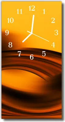Immagine prodotto di Orologio da parete Tulup in vetro, per cucina, vetro vero, 30x60 cm, motivo arancione