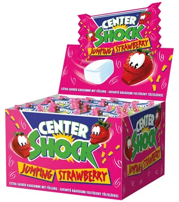 Zdjęcie produktu dla Center Shock Jumping Strawberry Erdbeer super saures Kaugummi 400g