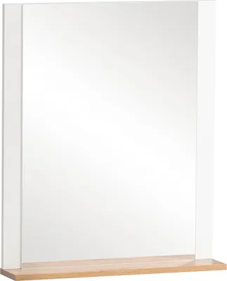 Produktbild von Spiegel in weiß matt mit Eiche Nb. JAUSA-80, B/H/T ca. 59,6/71,1/12,3 cm