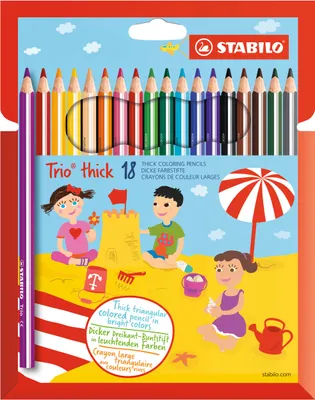 Produktbild von Dreikant-Buntstift - STABILO Trio dick - 18er Pack - mit 18 verschiedenen Farben