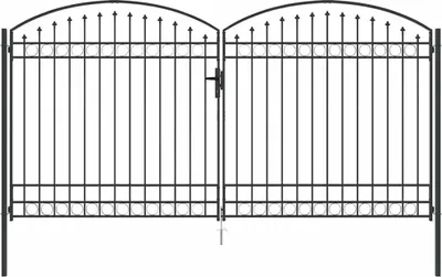 Immagine prodotto di vidaXL Cancello da recinzione ASSEN 401 x 250 cm in acciaio grigio, chiudibile a chiave